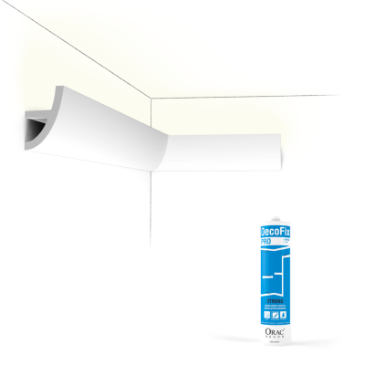 Pack 10 mètres Corniches Plafond C373 avec colle - Orac x Cimaises-et-plus - 8 x 5 x200cm (h x p x L) - moulure décorative polyuréthane