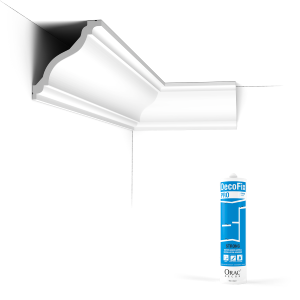 Pack 10 mètres Corniches Plafond C333 avec colle - Orac x Cimaises-et-plus - 12,5x11,5x200cm (h x p x L) - moulure décorative polyuréthane