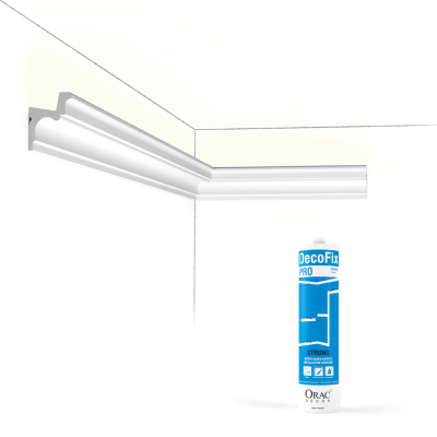 Pack 10 mètres Corniches Plafond C323 avec colle - Orac x Cimaises-et-plus - 5.5 x 4.2 x 200cm (h x p x L) - moulure décorative polyuréthane