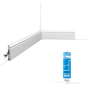 Pack 10 mètres Plinthes SX165 avec colle - Orac x Cimaises-et-plus - 7 x 1,0 x 200cm (h x p x L) - plinthe décorative polymère