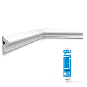 Pack 10 mètres Cimaise murale PX175 avec colle - Orac x Cimaises-et-plus - 5 x 1,7 x 200cm (h x p x L) - moulure décorative polymère