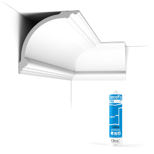 Pack 10 mètres Corniches Plafond C338 avec colle - Orac x Cimaises-et-plus - 18 x18 x 200cm (h x p x L) - moulure décorative polyuréthane