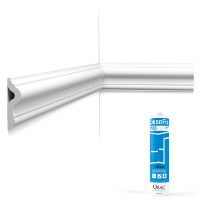 Pack 10 mètres Cimaise murale PX202 avec colle - Orac x Cimaises-et-plus - 7,5 x 2 x 200cm (h x p x L) - moulure décorative polymère