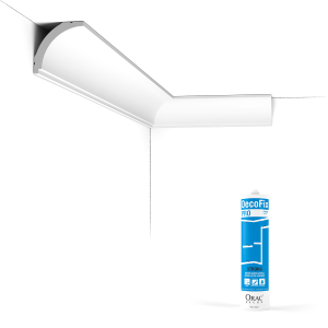 Pack 10 mètres Corniches Plafond CX109 avec colle - Orac x Cimaises-et-plus - 4,5x4,5x200cm (h x p x L) - moulure décorative polymère