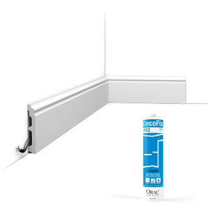 Pack 10 mètres Plinthes SX173 avec colle - Orac x Cimaises-et-plus - 10 x1,6x200cm (h x p x L) - plinthe décorative polymère