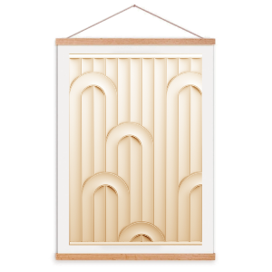 Porte affiche magnétique / bois de chêne- 22 cm - Suspension de poster en bois