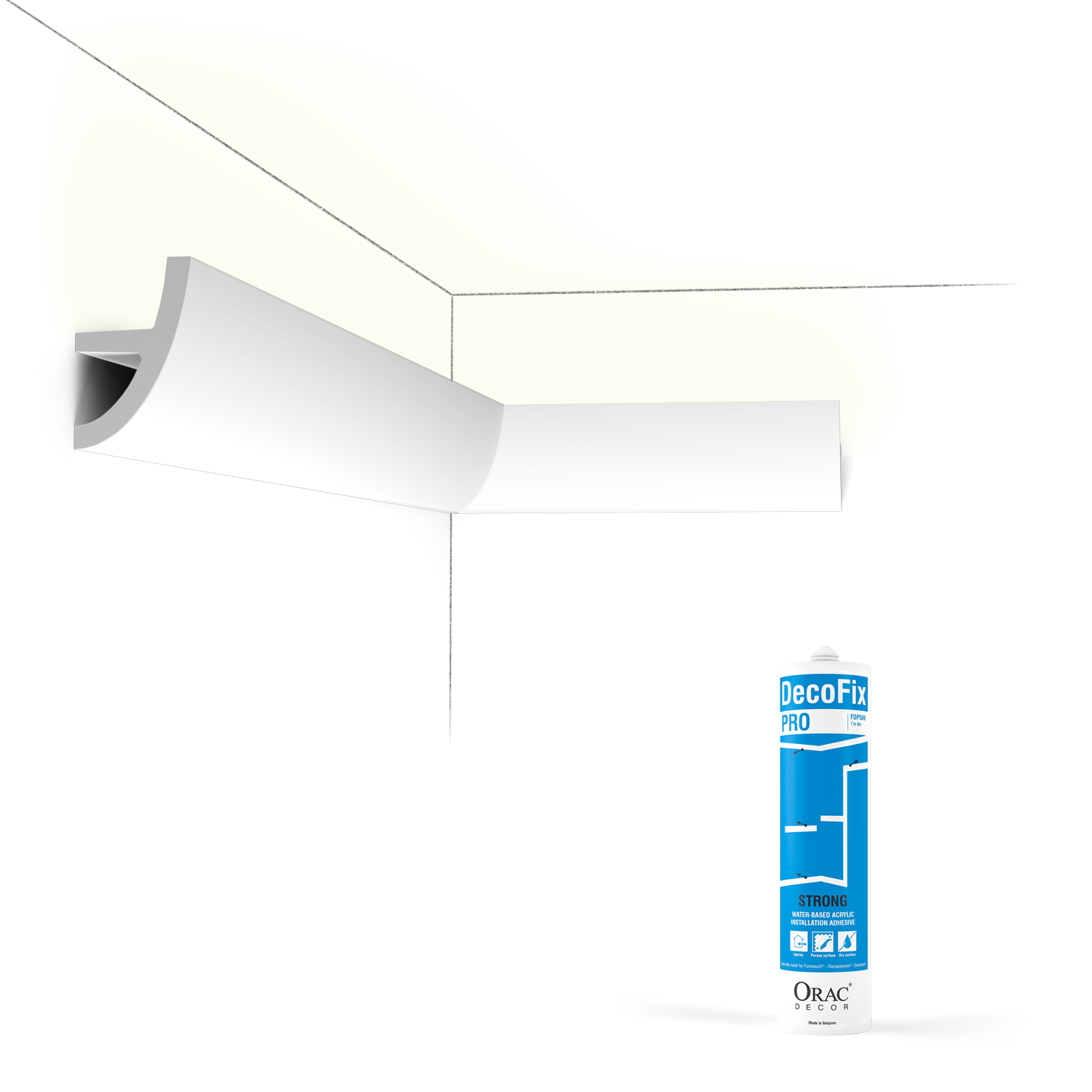 Pack 10 mètres Corniches Plafond C373 avec colle - Orac x Cimaises-et-plus - 8 x