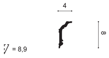 CX176 Corniche plafond Orac Decor - 4x8x200cm (h x p x L) - moulure décorative polymère