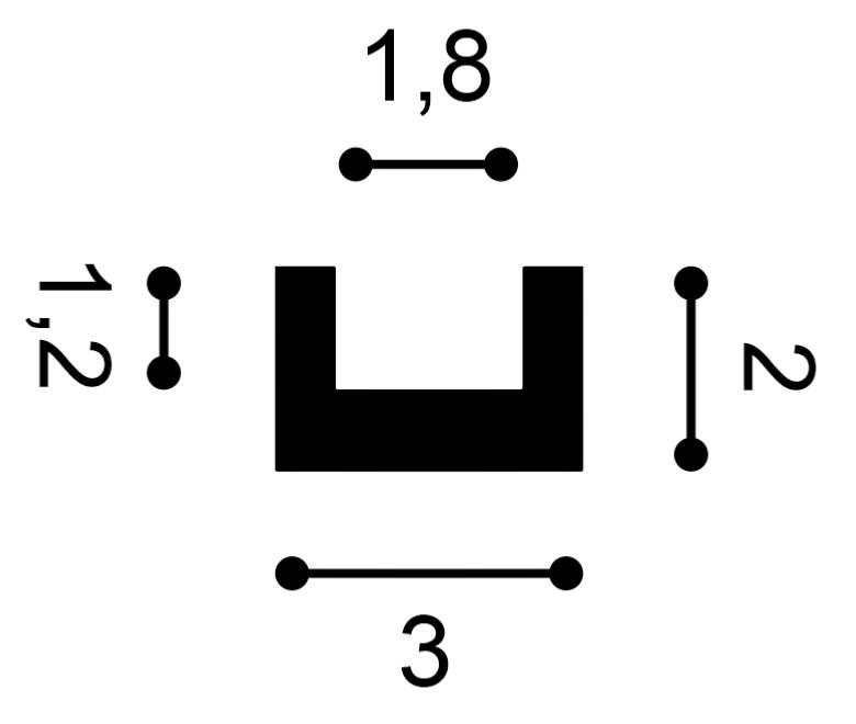Echantillon CX190 Corniche plafond pour éclairage indirect Orac Decor - 2x3x10cm (h x p x l) - moulure décorative polymère