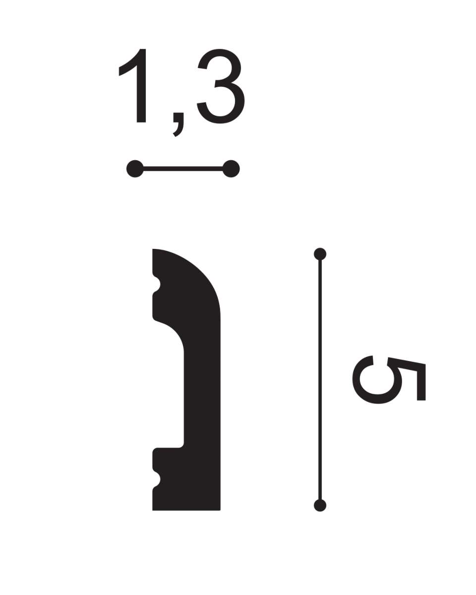 SX182 CASCADE Moulure multifonctionnelle Orac Decor Axxent - 5x1,3cm (h x p) plinthe décorative