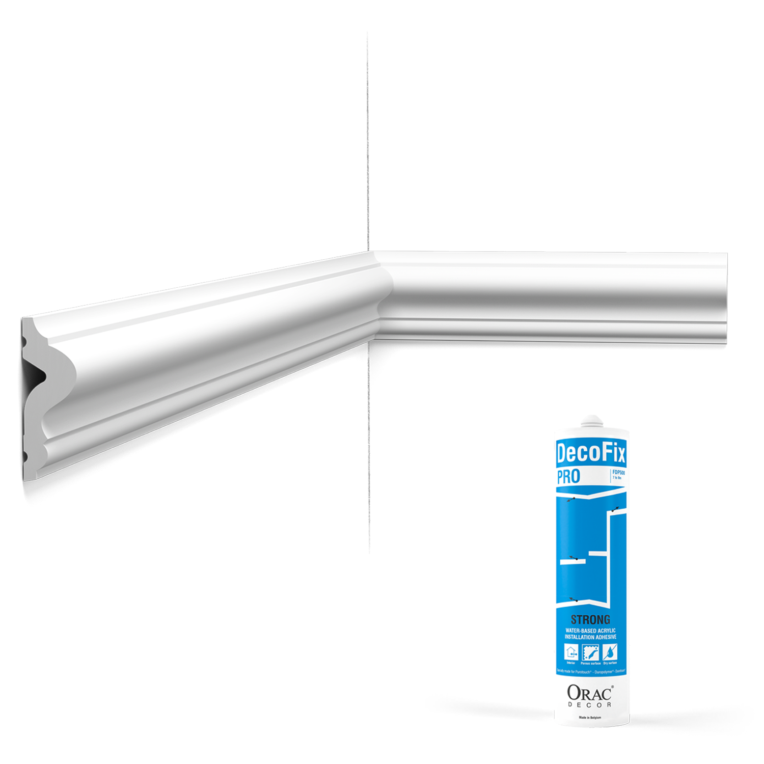 Pack 10 mètres Cimaise murale PX175 avec colle - Orac x Cimaises-et-plus - 5 x 1