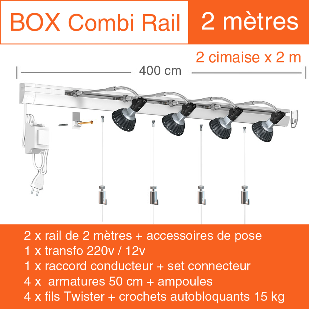 Cimaise Box Artiteq Combi Rail PREMIUM - Kit accrochage tableau