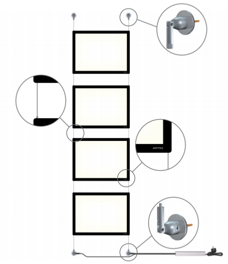 Kit de base Display-it Led Fixe plexi A4 rétroéclairés - Artiteq