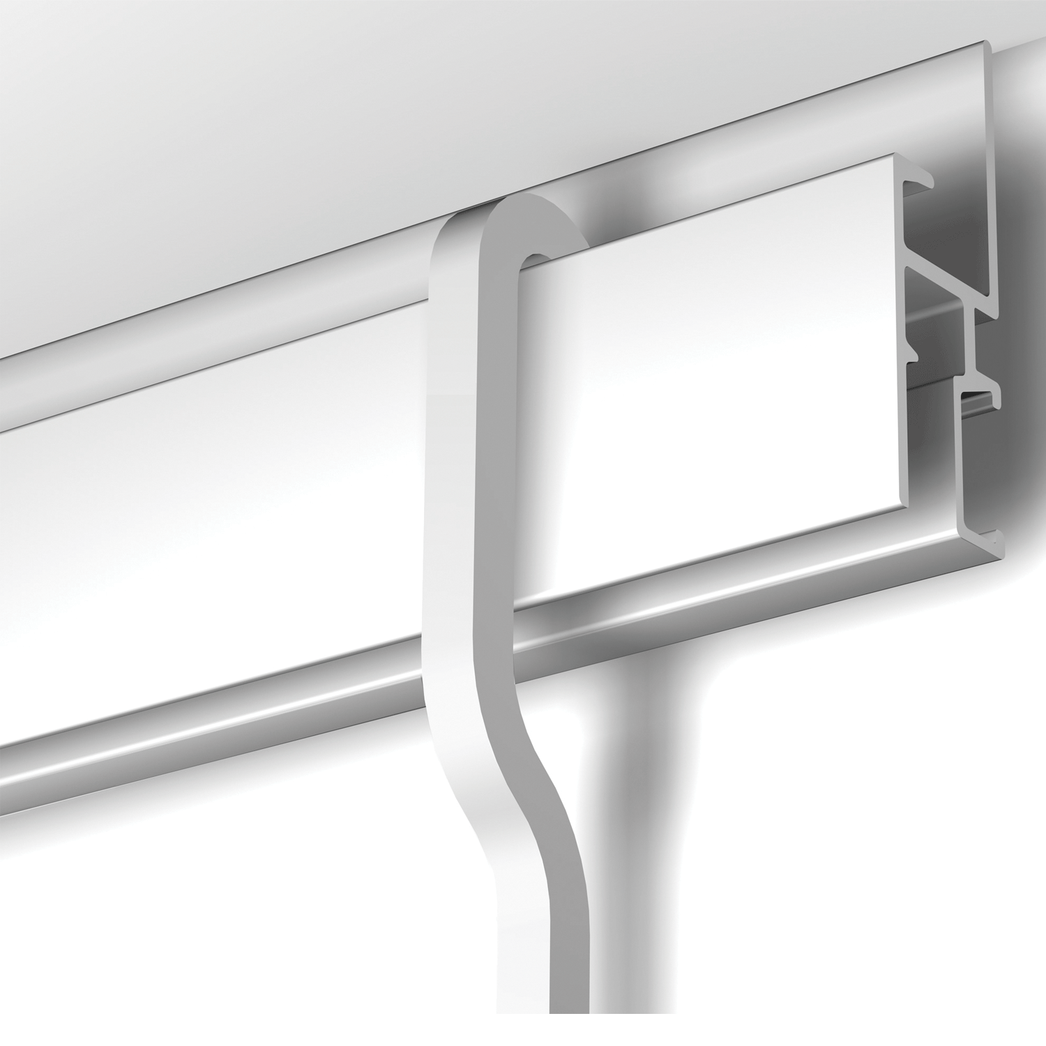 Pack de 5 tiges coudées pour cimaises R30 NEWLY - Blanc alu 200 CM